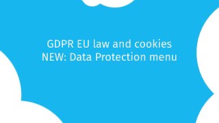 inCMS: NEW  Data Protection menu GDPR EU law and cookies