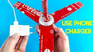 How to make a mini ceiling fan using a DC motor from a phone charger