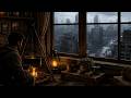 Rainy Post-Apocalyptic Shelter Ambience | Cozy Fire, Storm Outside & Safe Shelter Sounds (12 Hours)