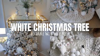 White + Silver Christmas Tree 🎄 - Decorate With Me 2022