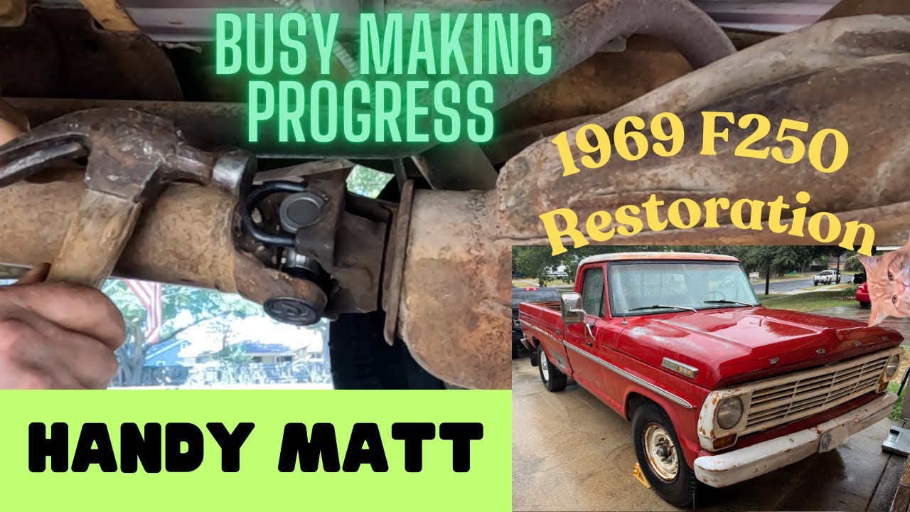 1969 F250 Survivor Restoration : Drive Shaft Seal & U bolts : Mirror Fix : & A Dirty Thermostat