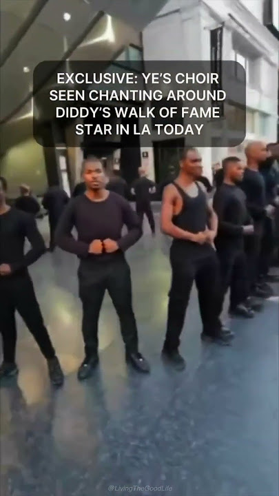 Kanye West Choir Chants HH Song In Hollywood Around Diddy Walk Of Fame Star