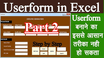 Userform in Excel | Add Data | Search Data | Update Data