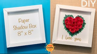 How to make paper shadow box l Beautiful home decor ideas