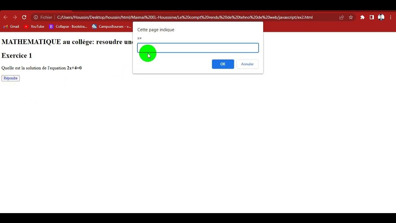 Exercice Javascript, résoudre une équation mathématique - YouTube