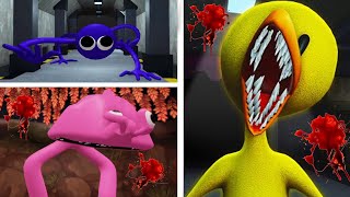 O VERDADEIRO PODER DO MONSTRO ROXO AMARELO E ROSA NO RAINBOW FRIENDS NOVO FINAL? JUMPSCARE (Roblox)