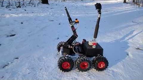 6WD all terrain robot - grasping and moving an objects in rough terrain