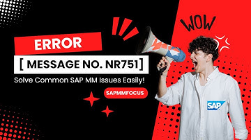 MESSAGE NO. NR751 |  SAP MM ERROR & SOLUTIONS.