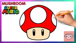 How To Draw Mushroom from Super Mario Brothers | Easy Step By Step Drawing Tutorial