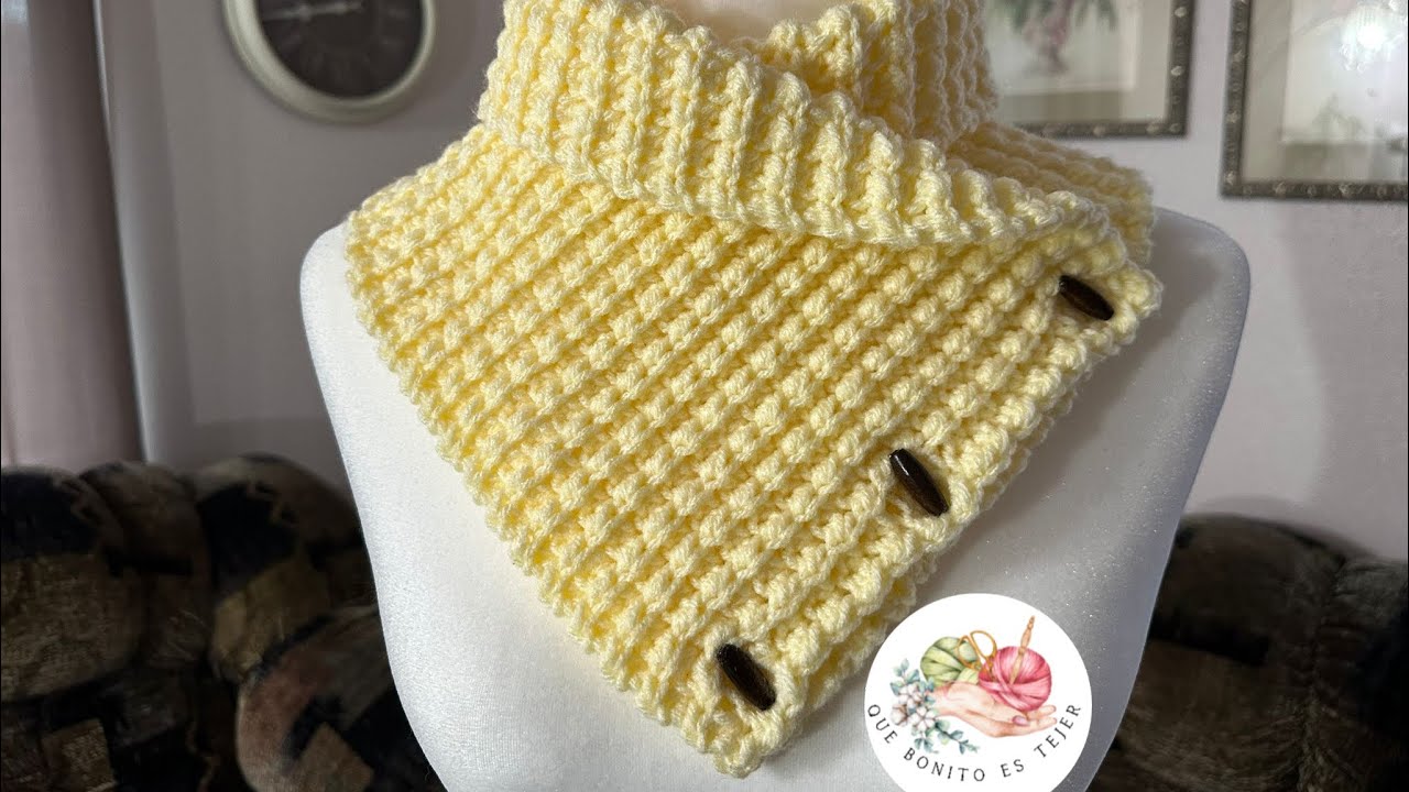 Increíble Cuello Bufanda a Crochet🧶 paso a paso