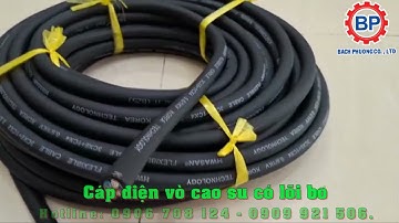 Cáp điện vỏ cao su có lõi bố 3C x 6 +1C x 4 mm Hwasan