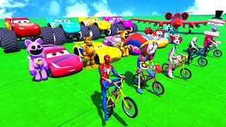 GTA V SPIDERMAN 2, FIVE NIGHTS AT FREDDY'S, POPPY PLAYTIME CHAPTER 3 Join in Epic New Stunt Racing