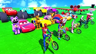 GTA V SPIDER-MAN 2, FIVE NIGHTS AT FREDDY'S, POPPY PLAYTIME CHAPTER 3 Join in Epic New Stunt Racing