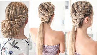 2 FOUR STRAND BRAID HAIRSTYLES - DIY tutorial