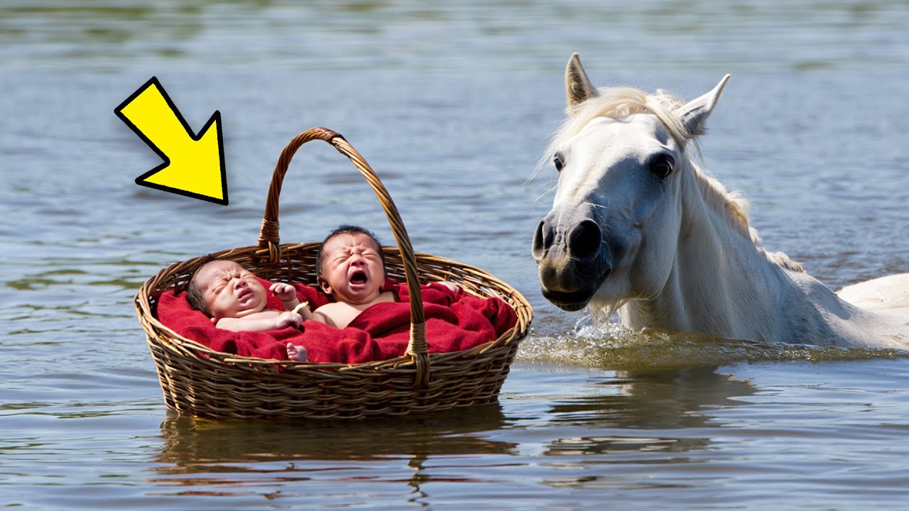 HOMEM RICO JOGA SEUS GÊMEOS RECÉM-NASCIDOS no RIO, mas o que o CAVALO faz depois…