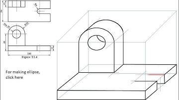 Engineering Drawing Tutorials/Oblique drawing with front and side view (T 2.4)