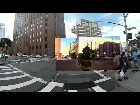 two different views of a Jumper one from outside and inside the north tower filmed by Jules Naudet