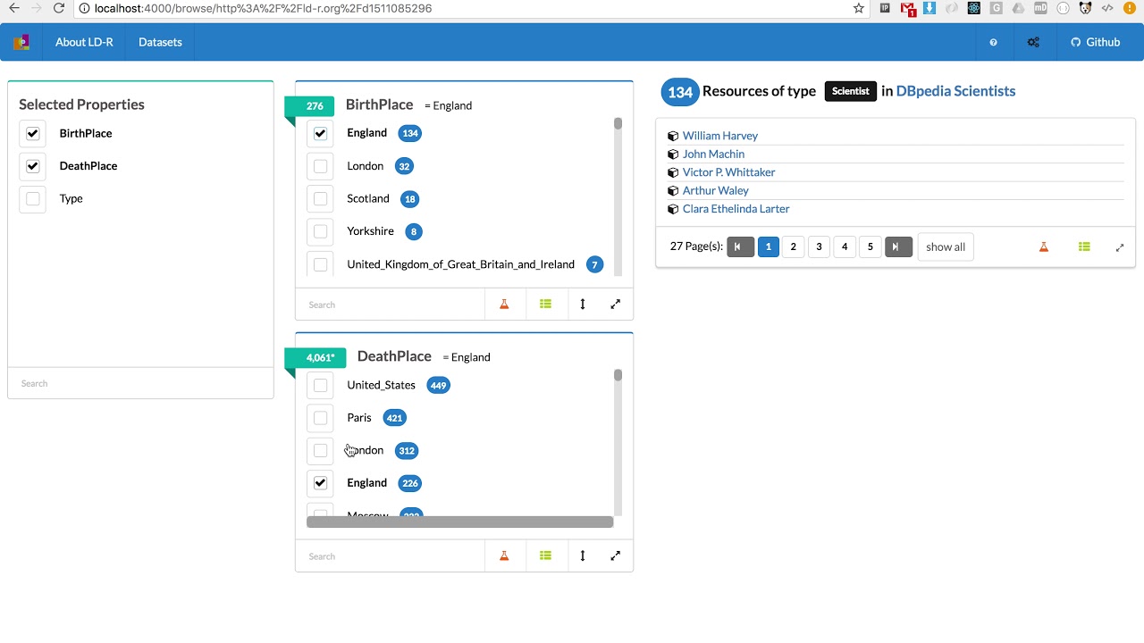 Watch how to dynamically configure LD-R to browse DBpedia Scientists on YouTube Watch how to dynamically configure LD-R to browse DBpedia Scientists on YouTube