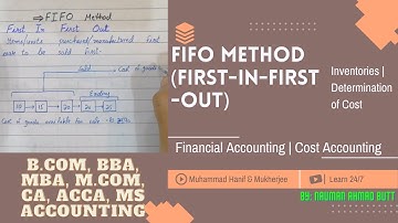 FIFO (First-In-First-Out) Method | Inventory Cost Determination | BBA, B.com, CA, ACCA, MBA, M.com