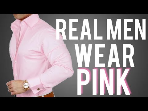 black dress shirt with pink tie