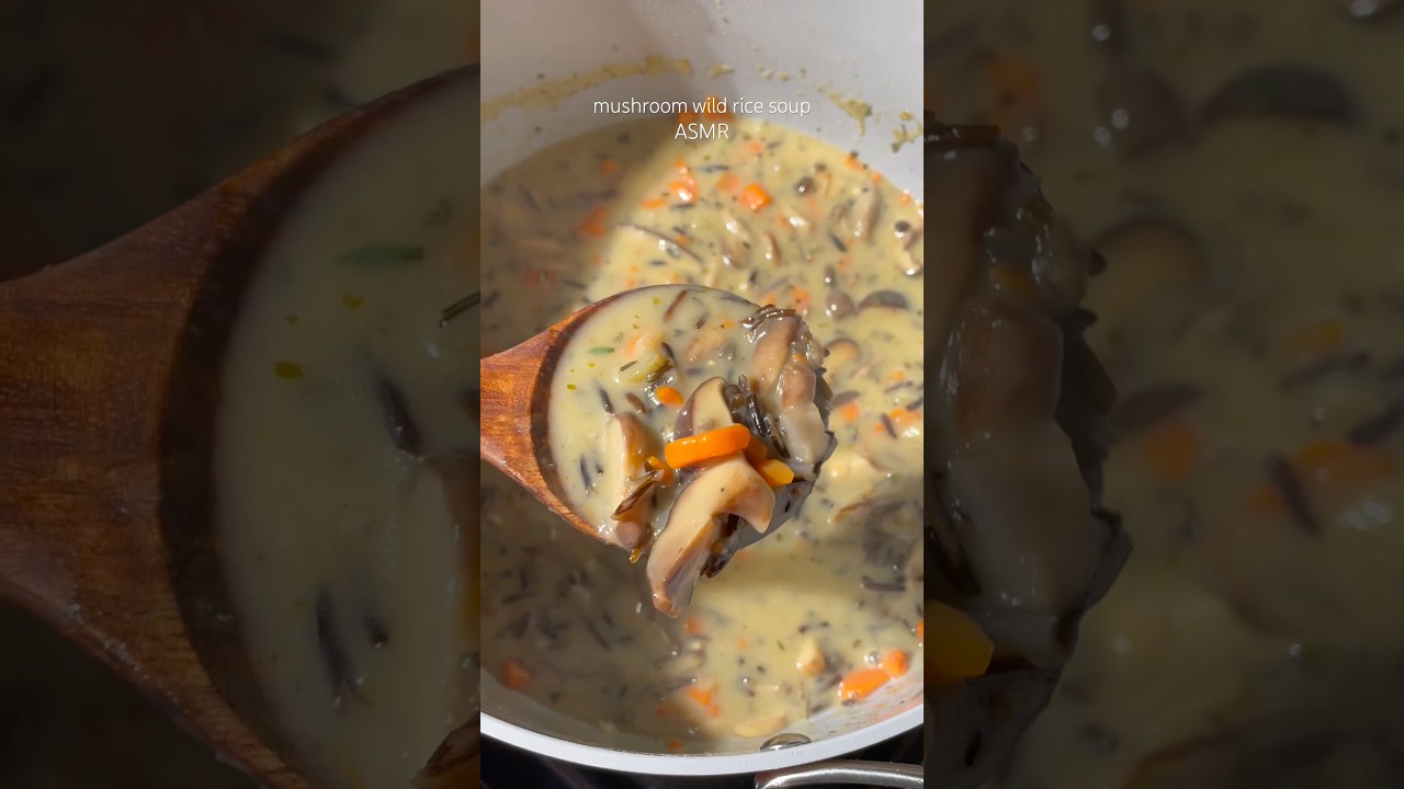 mushroom wild rice soup ASMR  - Delicious & one pot 