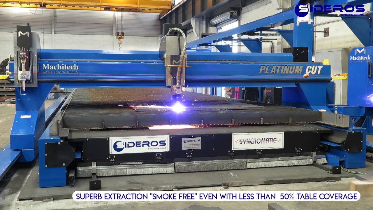 Downdraft Table equipped with Movable Suction Trolley - SYNCROMATIC - Sideros Engineering -