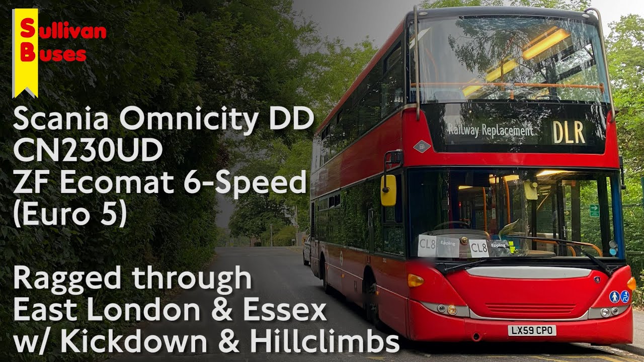 Sullivan Buses Scania Omnicity CN230UD w/ Kickdown ft. Hillclimbs gets Ragged through East London