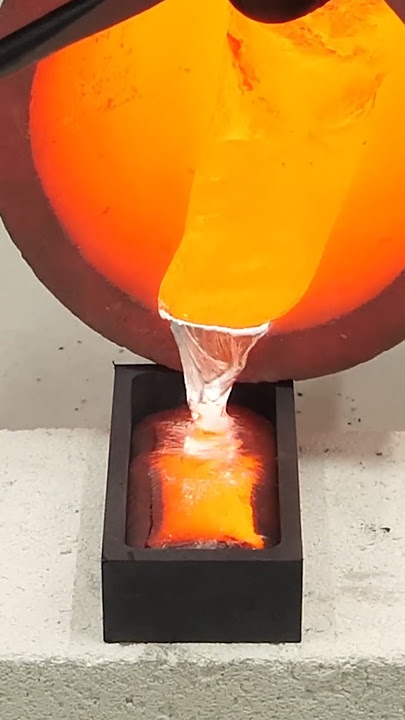 Melting soda cans into a metal bar