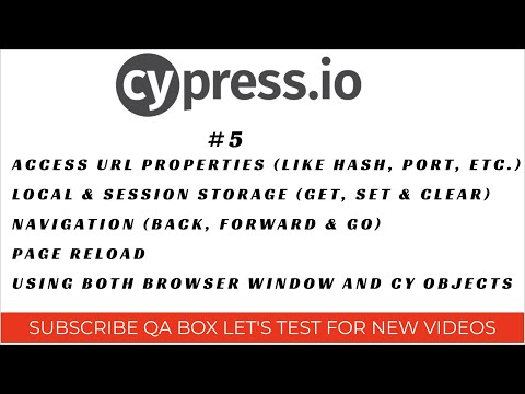Part 5 - Cypress Browser Commands - Window, Hash, Location, Reload, Go and ClearLocalStorage