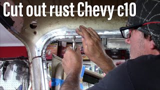 63 c10 Rust repair on cab above door