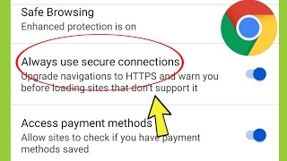 Chrome Browser Always use secure connections Settings screenshot 3