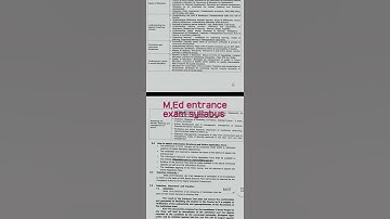#shorts M.Ed entrance exam syllabus