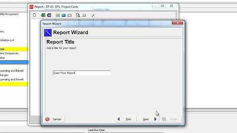 How to modify a cash flow report in Primavera P6