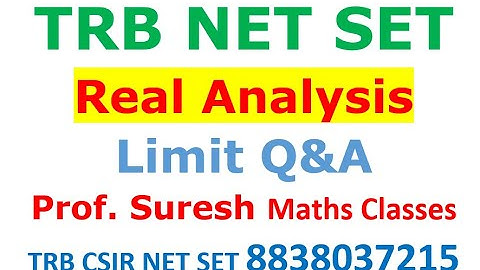 Real Analysis - Limit QA | TRB NET SET
