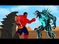 Godzilla - HULK vs VENON Giant : Fight Scene | Super Heros vs Godzilla Animation Movie