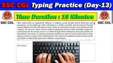 SSC CGL Typing Test Day-13 | 36 WPM Typing Speed with 98.75% Accuracy #typing #raushantypingmaster