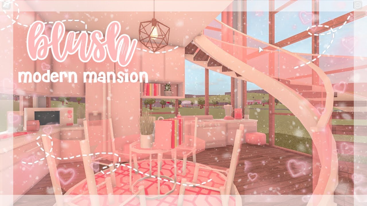 bloxburg modern blush mansion tour