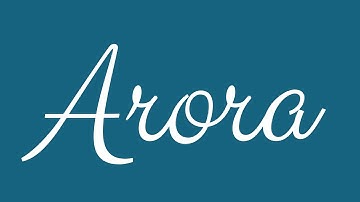 Learn how to Sign the Name Arora Stylishly in Cursive Writing