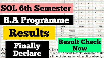 SOL 6th Semester B.A Programme Result Finally Declare😇