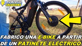 🚲Como FABRICAR una BICI ELÉCTRICA a partir de un PATINETE ELÉCTRICO | 🛴Scooter+Bike🚲 into an E-Bike⚡