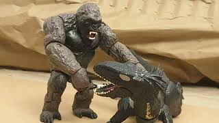 Kong vs Titanus Fujin - Kong: Skull Island final battle stop motion recreation (TEST FOOTAGE) Part 2