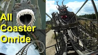 Heide Park alle Achterbahnen onride POV - All Roller Coaster Heidepark POV onride - Colossos - Krake