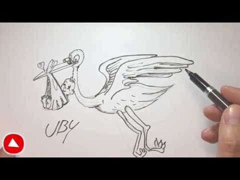 Video: Come Disegnare Una Cicogna Con Una Matita