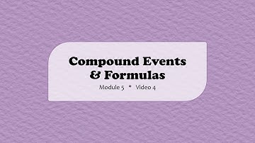 MA110 || Compound Probabilities and Formulas || Video 5-4