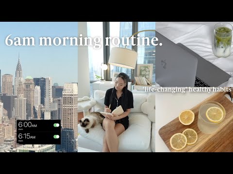 6am morning routine: life-changing healthy habits, tips to get up early, workout, \u0026 stay on track! 🌱