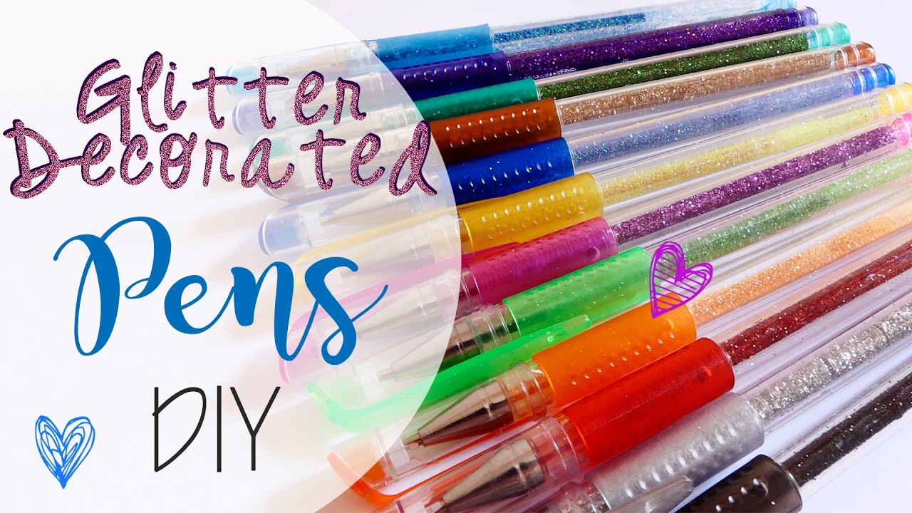 Come decorare le penne con i glitter - ENG SUBS Decorate pens with glitters  DIY 