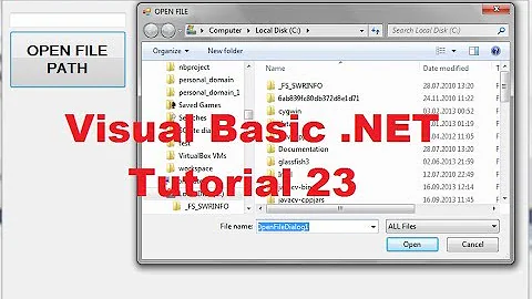 Visual Basic .NET Tutorial 23 -How To Use OpenFileDialog (FileName, Filter, Multiselect ..)