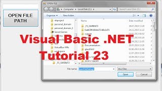 Visual Basic .NET Tutorial 23 -How To Use OpenFileDialog (FileName, Filter, Multiselect ..)