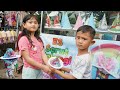 SALSA JADI PENJUAL ES SERUT PELANGI 🌈 Drama Pembelinya Lupa bawa uang  | Salsa and Family