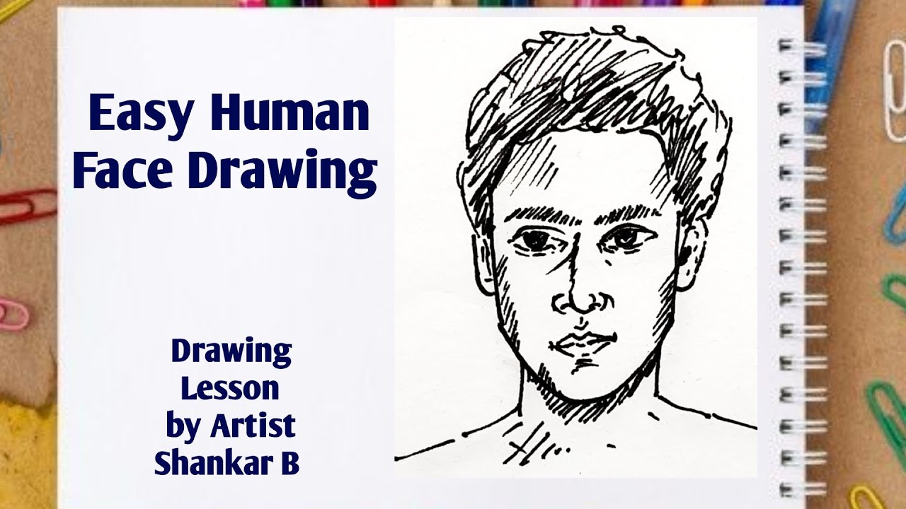 Easy Human Face Drawing BH5Y - YouTube